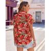 Zeagoo Women’s Hawaiian Button Down Shirts Casual Short Sleeve Floral Tropical Print Summer Blouse Tunic Top(Dh672)