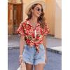 Zeagoo Women’s Hawaiian Button Down Shirts Casual Short Sleeve Floral Tropical Print Summer Blouse Tunic Top(Dh672)