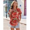 Zeagoo Women’s Hawaiian Button Down Shirts Casual Short Sleeve Floral Tropical Print Summer Blouse Tunic Top(Dh672)