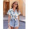 Zeagoo Women’s Hawaiian Button Down Shirts Casual Short Sleeve Floral Tropical Print Summer Blouse Tunic Top(Zw37)