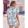 Zeagoo Women’s Hawaiian Button Down Shirts Casual Short Sleeve Floral Tropical Print Summer Blouse Tunic Top(Zw37)