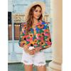 Zeagoo Women’s Loose Fit Striped Lantern Long Sleeve Button Down Shirt(B-sunflower)