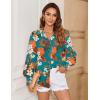 Zeagoo Women’s Loose Fit Striped Lantern Long Sleeve Button Down Shirt(B-vintage Floral)