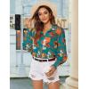 Zeagoo Women’s Loose Fit Striped Lantern Long Sleeve Button Down Shirt(B-vintage Floral)