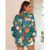Zeagoo Women’s Loose Fit Striped Lantern Long Sleeve Button Down Shirt(B-vintage Floral)