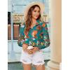Zeagoo Women’s Loose Fit Striped Lantern Long Sleeve Button Down Shirt(B-vintage Floral)