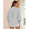 Zeagoo Women’s Loose Fit Striped Lantern Long Sleeve Button Down Shirt(C-grey Stripe)