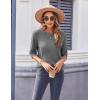 Zeagoo Womens Loose Short Sleeve Tunic Tops Lightweight Crew Neck Crochet Knit Pullover Sweater Blouses(Dark Grey)