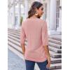 Zeagoo Womens Loose Short Sleeve Tunic Tops Lightweight Crew Neck Crochet Knit Pullover Sweater Blouses(Pink)
