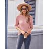 Zeagoo Womens Loose Short Sleeve Tunic Tops Lightweight Crew Neck Crochet Knit Pullover Sweater Blouses(Pink)