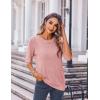 Zeagoo Womens Loose Short Sleeve Tunic Tops Lightweight Crew Neck Crochet Knit Pullover Sweater Blouses(Pink)