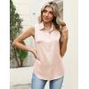 Zeagoo Womens Satin Blouse Sleeveless Silk Tank Tops Button Down Shirts Business Casual Outfits 2026(Apricot)