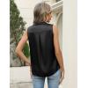 Zeagoo Womens Satin Blouse Sleeveless Silk Tank Tops Button Down Shirts Business Casual Outfits 2026(Black)