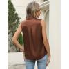 Zeagoo Womens Satin Blouse Sleeveless Silk Tank Tops Button Down Shirts Business Casual Outfits 2026(Brown)