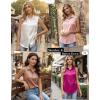 Zeagoo Womens Satin Blouse Sleeveless Silk Tank Tops Button Down Shirts Business Casual Outfits 2026(Hot Pink)