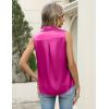 Zeagoo Womens Satin Blouse Sleeveless Silk Tank Tops Button Down Shirts Business Casual Outfits 2026(Hot Pink)