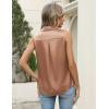 Zeagoo Womens Satin Blouse Sleeveless Silk Tank Tops Button Down Shirts Business Casual Outfits 2026(Light Brown)