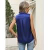 Zeagoo Womens Satin Blouse Sleeveless Silk Tank Tops Button Down Shirts Business Casual Outfits 2026(Navy)