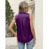 Zeagoo Womens Satin Blouse Sleeveless Silk Tank Tops Button Down Shirts Business Casual Outfits 2026(Purple-1)