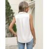 Zeagoo Womens Satin Blouse Sleeveless Silk Tank Tops Button Down Shirts Business Casual Outfits 2026(White)