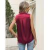 Zeagoo Womens Satin Blouse Sleeveless Silk Tank Tops Button Down Shirts Business Casual Outfits 2026(Wine Red)