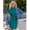 Zeagoo Women’s Sexy Bodycon Dress Long Sleeve Slim Fit Turtleneck Dress Solid Color Party Club Dresses Fall Winter 2024(Blue)