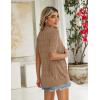 Zeagoo Women’s Short Sleeve 2026 Summer Crochet Cropped Cardigan V Neck Button up Bolero Shrug Sweater(Khaki)
