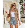 Zeagoo Women’s Short Sleeve 2026 Summer Crochet Cropped Cardigan V Neck Button up Bolero Shrug Sweater(Khaki)
