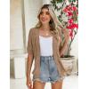 Zeagoo Women’s Short Sleeve 2026 Summer Crochet Cropped Cardigan V Neck Button up Bolero Shrug Sweater(Khaki)