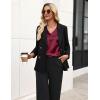 Zeagoo Women’s Silk Satin Tank Tops V Neck Casual Camisoles Sleeveless Business Work Blouses Dressy Summer Shirts(Wine Red)