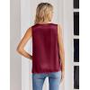 Zeagoo Women’s Silk Satin Tank Tops V Neck Casual Camisoles Sleeveless Business Work Blouses Dressy Summer Shirts(Wine Red)