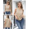 Zeagoo Womens Sleeveless Sweater Vest Crewneck Knit Loose Sweater Tank Tops Lightweight Shirts Blouses 2026(Beige)