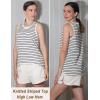 Zeagoo Womens Sleeveless Sweater Vest Crewneck Knit Loose Sweater Tank Tops Lightweight Shirts Blouses 2026(Stripe Beige)