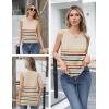 Zeagoo Womens Sleeveless Sweater Vest Crewneck Knit Loose Sweater Tank Tops Lightweight Shirts Blouses 2026(Stripe Colorful)