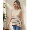 Zeagoo Womens Sleeveless Sweater Vest Crewneck Knit Loose Sweater Tank Tops Lightweight Shirts Blouses 2026(Stripe Colorful)