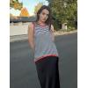 Zeagoo Womens Sleeveless Sweater Vest Crewneck Knit Loose Sweater Tank Tops Lightweight Shirts Blouses 2026(Stripe Red Black)