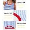 Zeagoo Womens Sleeveless Sweater Vest Crewneck Knit Loose Sweater Tank Tops Lightweight Shirts Blouses 2026(Stripe Sky Blue)