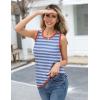 Zeagoo Womens Sleeveless Sweater Vest Crewneck Knit Loose Sweater Tank Tops Lightweight Shirts Blouses 2026(Stripe Sky Blue)
