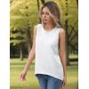 Zeagoo Womens Sleeveless Sweater Vest Crewneck Knit Loose Sweater Tank Tops Lightweight Shirts Blouses 2026(White)