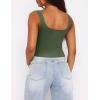 Zeagoo Women’s Square Neck Sleeveless Crop Tops 2026 Cute Double Layer Casual Slim Fit Trendy Tank Tops(Army Green)
