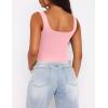 Zeagoo Women’s Square Neck Sleeveless Crop Tops 2026 Cute Double Layer Casual Slim Fit Trendy Tank Tops(Baby Pink)