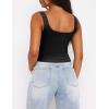 Zeagoo Women’s Square Neck Sleeveless Crop Tops 2026 Cute Double Layer Casual Slim Fit Trendy Tank Tops(Black)