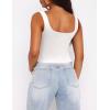 Zeagoo Women’s Square Neck Sleeveless Crop Tops 2026 Cute Double Layer Casual Slim Fit Trendy Tank Tops(B_white)