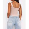 Zeagoo Women’s Square Neck Sleeveless Crop Tops 2026 Cute Double Layer Casual Slim Fit Trendy Tank Tops(Champagne)