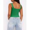Zeagoo Women’s Square Neck Sleeveless Crop Tops 2026 Cute Double Layer Casual Slim Fit Trendy Tank Tops(Green)