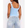 Zeagoo Women’s Square Neck Sleeveless Crop Tops 2026 Cute Double Layer Casual Slim Fit Trendy Tank Tops(Light Blue)