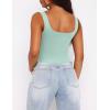 Zeagoo Women’s Square Neck Sleeveless Crop Tops 2026 Cute Double Layer Casual Slim Fit Trendy Tank Tops(Mint Green)
