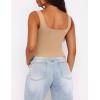 Zeagoo Women’s Square Neck Sleeveless Crop Tops 2026 Cute Double Layer Casual Slim Fit Trendy Tank Tops(Nude)