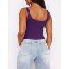 Zeagoo Women’s Square Neck Sleeveless Crop Tops 2026 Cute Double Layer Casual Slim Fit Trendy Tank Tops(Purple)
