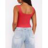 Zeagoo Women’s Square Neck Sleeveless Crop Tops 2026 Cute Double Layer Casual Slim Fit Trendy Tank Tops(Red)